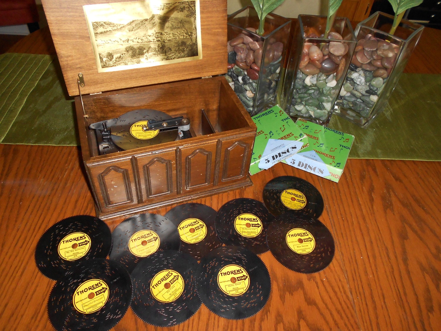 REDUCED Thorens Automatic Disc Music Box 10 Discs AD30 Made in