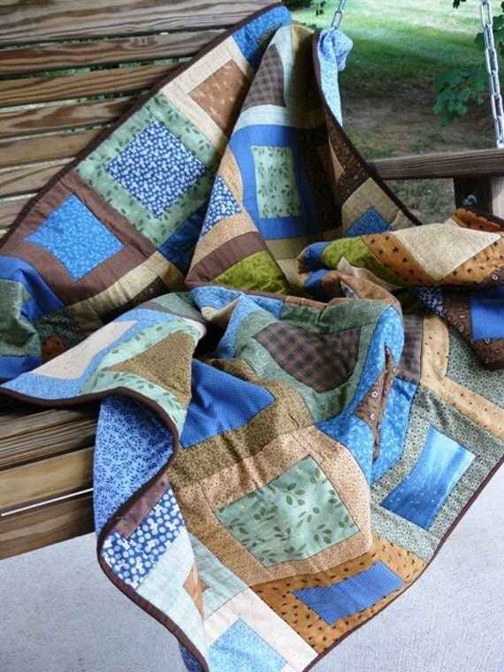 The Great Outdoors Square Dance Quilt by CottonPottery on Etsy