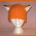 Orange fox hat with black tipped ears free gifts included