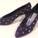 Vintage 80s Royal Purple Suede Shoes with Golden Stars Size 7