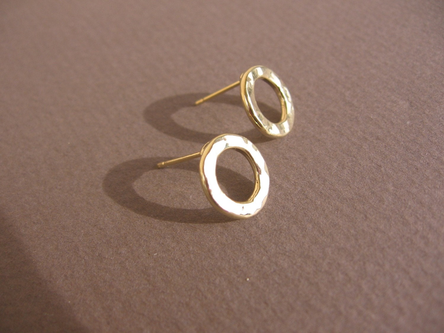 Hammered hoop post earrings gold tiny hoop stud earrings.