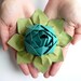 Origami Lotus Flower Decoration or Favor // Peacock and Moss Green