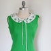 Vintage Kelly Green Dress with Peter Pan Collar