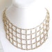 Vintage Gold Tone Bib Mesh Necklace or Choker