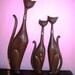 Vintage Mid Century Modern Sexton Cats Wall Art Cast Metal 1960s