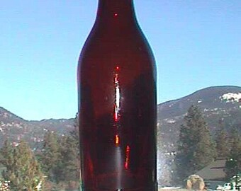 Antique HIRES ROOT BEER amber hand blown bottle, one of the first, 100 years old or more