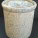 Excellent antique BLUE SPONGEWARE butter crock w/ lid REDWING Stoneware