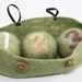 Needle Felted Peas ball in a pod