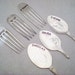 CHEESE MARKERS - 6 PC Vintage Spoon and Fork Stamped Silverplate Silverware - Great Gift