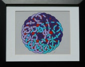 Painted Celtic Knot in Purple and Turquoise