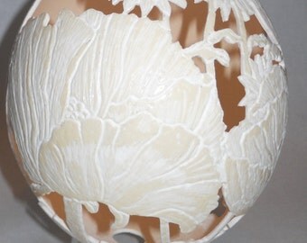 Poppies and Daisies Ostrich Egg