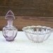 Antique Purple Glass Perfume Bottle and Decorative Matching Holder