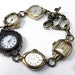 Steampunk Bracelet Vintage Wrist Watch WORKING Watch Bracelet Heirloom Collection Gold and Bronze Filigree handmade by Compass Rose Design