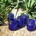 10 Vintage Cobalt Blue Jars Great for Wedding Table Dishes