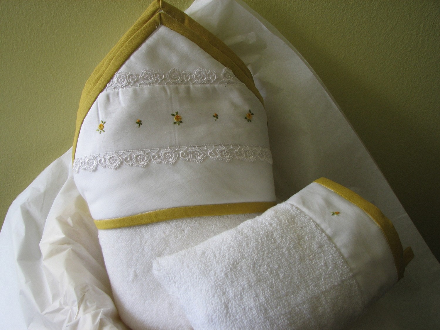 Baby Hooded Bath Towel Set Embroidered