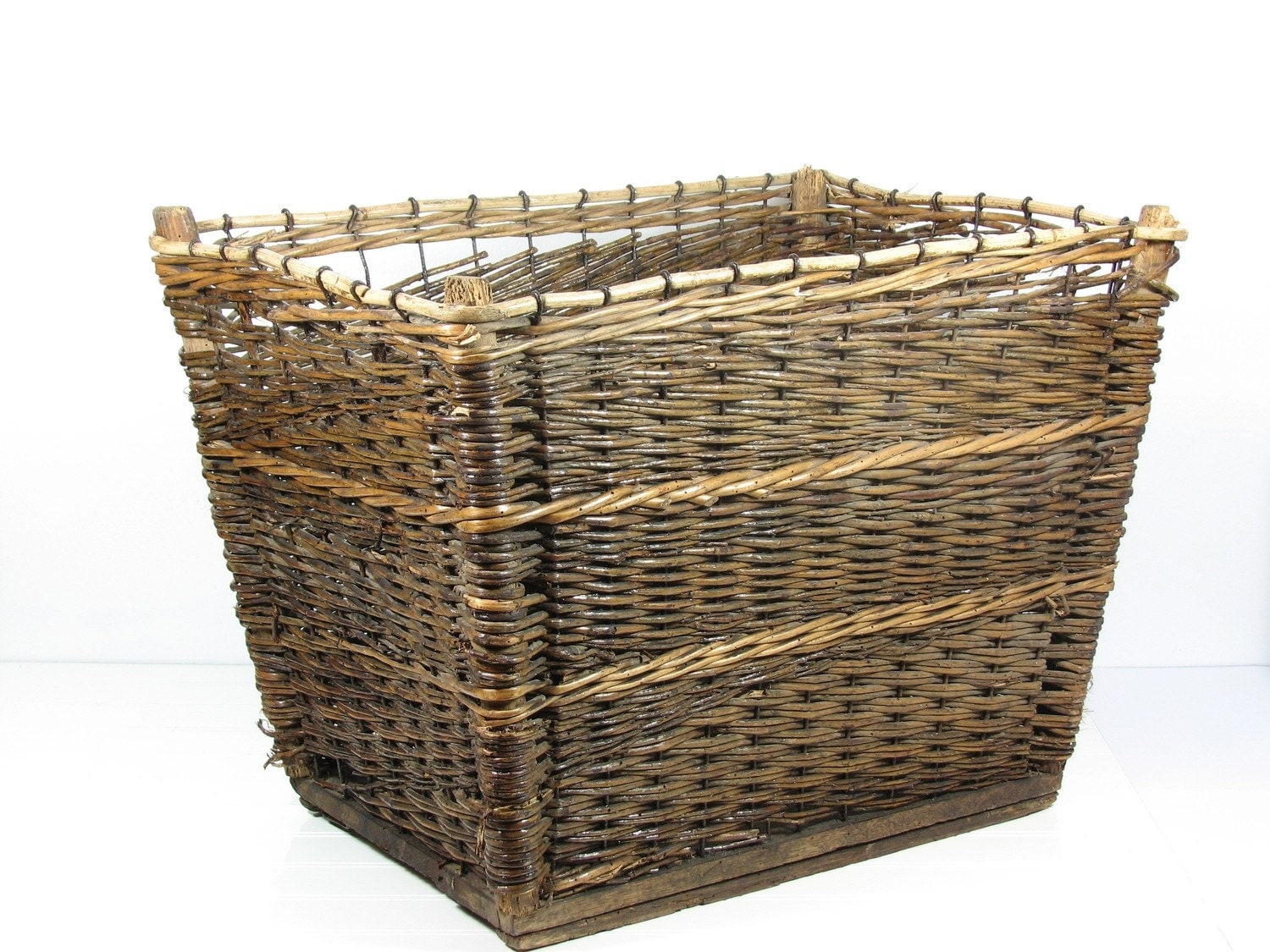 Large Wicker Basket Rectangle Square Shaped