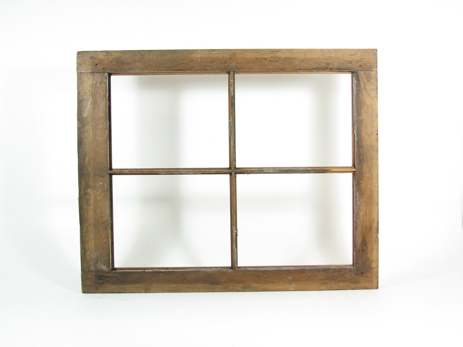 Vintage Wood Window Frame 4 Pane 8x10 Without Glass Weathered   Il Fullxfull.350374550 