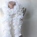 White Knit scarf knitted snow white ruffled scarf bridal accessories spring accessories wedding gift under 20 for women