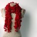 Red mulberry scarf - cocoon scarf - crochet pompom scarf- chunky scarf - fall fashion - gift under 20 for women