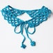 Turquoise blue crochet collar necklace