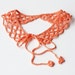 Coral crochet peter pan collar choker necklace
