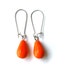 Neon orange earrings - retro tear drop dangles