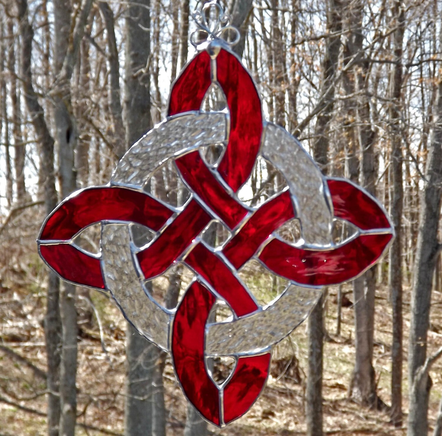 Celtic Knot Stained Glass SuncatcherProtectionRuby Red