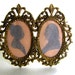 Vintage Golden Double Oval Frame with Easel Stand