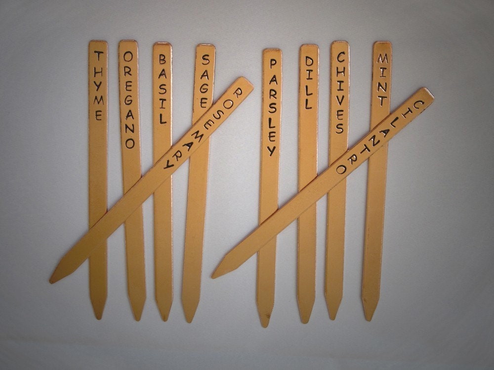 Copper Plant Markers Popsicle Sticks Garden Herb by FoxandMoss