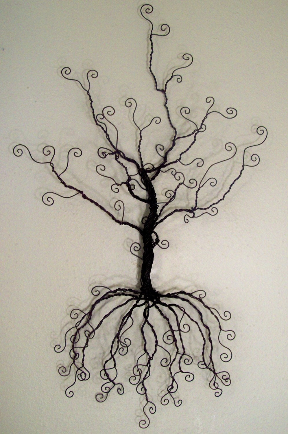 RSERVED for amber..Wire tree wall hanging jewelry holder