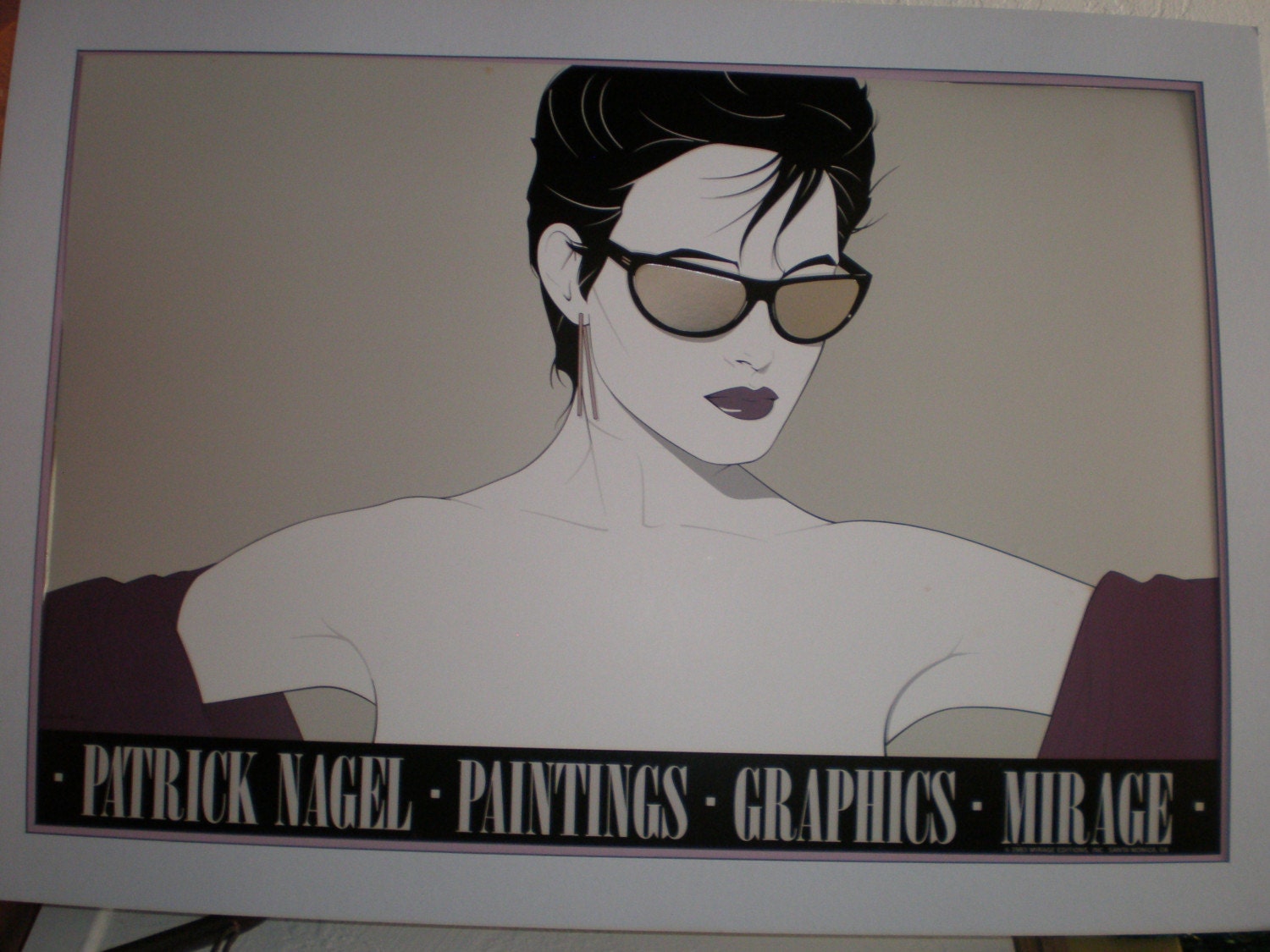 80s Vintage Iconic Patrick Nagel Sunglasses Large And Mounted   Il Fullxfull.140678980 