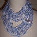 Knitted Endless Lace Scarf....Silky Silvery Blue and Beautiful