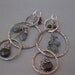 Sterling silver hoop earrings with labradorite and garnets