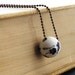 Floral Navy Porcelain Bead on Copper Ball Chain