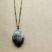 Labradorite Gemstone on Long Antique Brass Chain Necklace