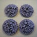 4 PCS - Gray Mixed Daisy Flower Cabochons 20mm