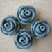 4PCS - Mini Cupcake Rose Flower Cabochons - 11mm - Resin - Gray - Cabochons by ZARDENIA
