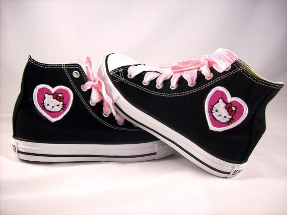 Adult Custom Chuck Taylor Hello Kitty Converse by kustomkicks