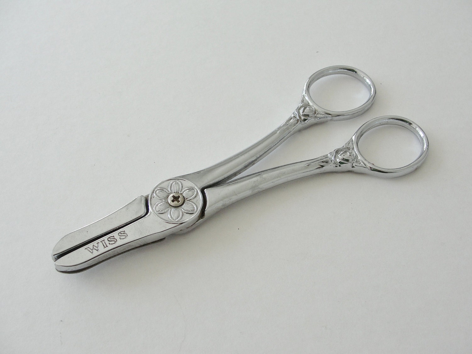 Vintage Scissors Vintage Wiss Flower Shears FH4 Chrome
