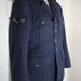 At Ease - Vintage Slate Blue, Wool Military Jacket with Authentic Patches and Metallic Buttons, Sz. Medium