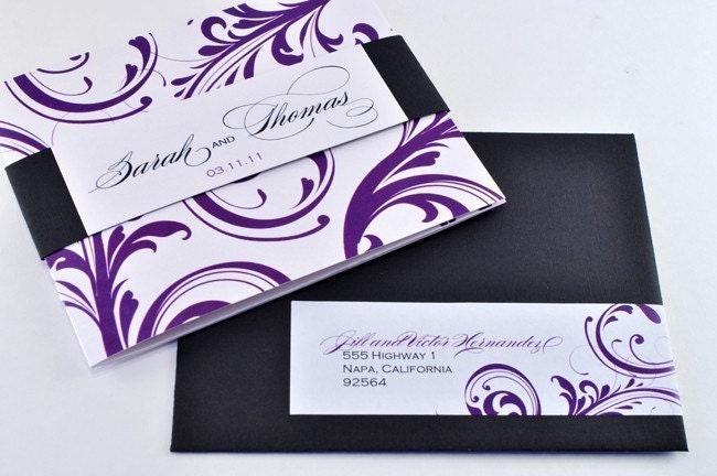 NEW Elegant Trifold Wedding Invitation with Perforated RSVP