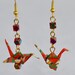 Origami Crane Earrings in Red