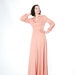 Clearance - Vintage 1970s Maxi Dress - 70s Long Dress - Neutral Nude