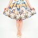 Vintage 1950s Skirt - 50s Full Skirt - Mediterranean Tourist Print