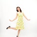 Vintage 1960s Shift Dress - 60s MOD Dress - Yellow Irish Luck Novelty Print