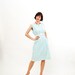 Vintage 1960s Dress - 60s Summer Dress - Blue & White Stripe Seersucker - Deadstock
