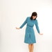 Vintage 1960s MOD Dress - 60s Geometric Dress - Shades of Blue