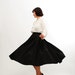 Vintage 1950s Full Skirt - 50s Circle Skirt - Classic Black - 28" Waist