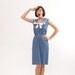Vintage 1960s Sailor Dress - 60s Nautical Dress - Blue Chambray