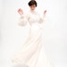 sale - Vintage 1970s Wedding Dress - 70s Victorian Wedding Gown - Pale Ivory - Victorian Revival